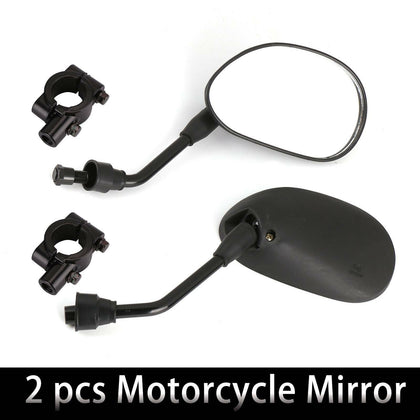 2pcs Universal Rear View/Side Wing Black Motorcycle Scooter Mirrors Motorbike UK