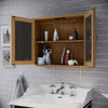 Oak Bathroom Cabinet | Wooden Wall Mounted Storage Mirror Cupboard/Unit