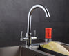Kitchen Sink Mixer Tap Swivel Spout Dual Lever Taps Mono Modern Chrome Faucet