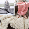 LUXURY CHUNKY CABLE KNIT HAND-WOVEN SOFA BED CHAIR BLANKET THROW