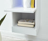 WALL MOUNTED TALL SHELF UNIT CUPBOARD CABINET WITH LED WHITE