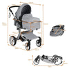 2 in 1 Baby Stroller Pushchair Convertible Reversible Bassinet Pram W/Rain Cover