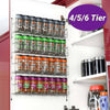 4 5 6 Tiers Wall Mount Spice Herb Rack Holder For Kitchen Door Cupboard Storage
