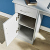 White Black Oak Desk 1 Drawer 1 Door Compact Computer Workstation Home Office
