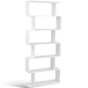 4/5/6 Tier Bookshelf S-Shaped Z-Style Bookcase Storage Display Modern Unit White