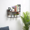 Retro Wood Industrial Style Metal Wire Shelf Wall Rack Desktop Apart Organiser