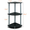 Furinno Turn-N-Tube 3-Tier Corner Display Rack Multipurpose Shelving Unit, Black