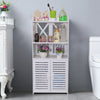 White Cupboard Storage Cabinet w/ Doors Shelves Unit Bathroom Kitchen Furniture