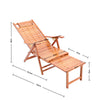 Folding Garden Sun Lounger Bamboo Wood Recliner Balcony Patio Deck Chair Day Bed