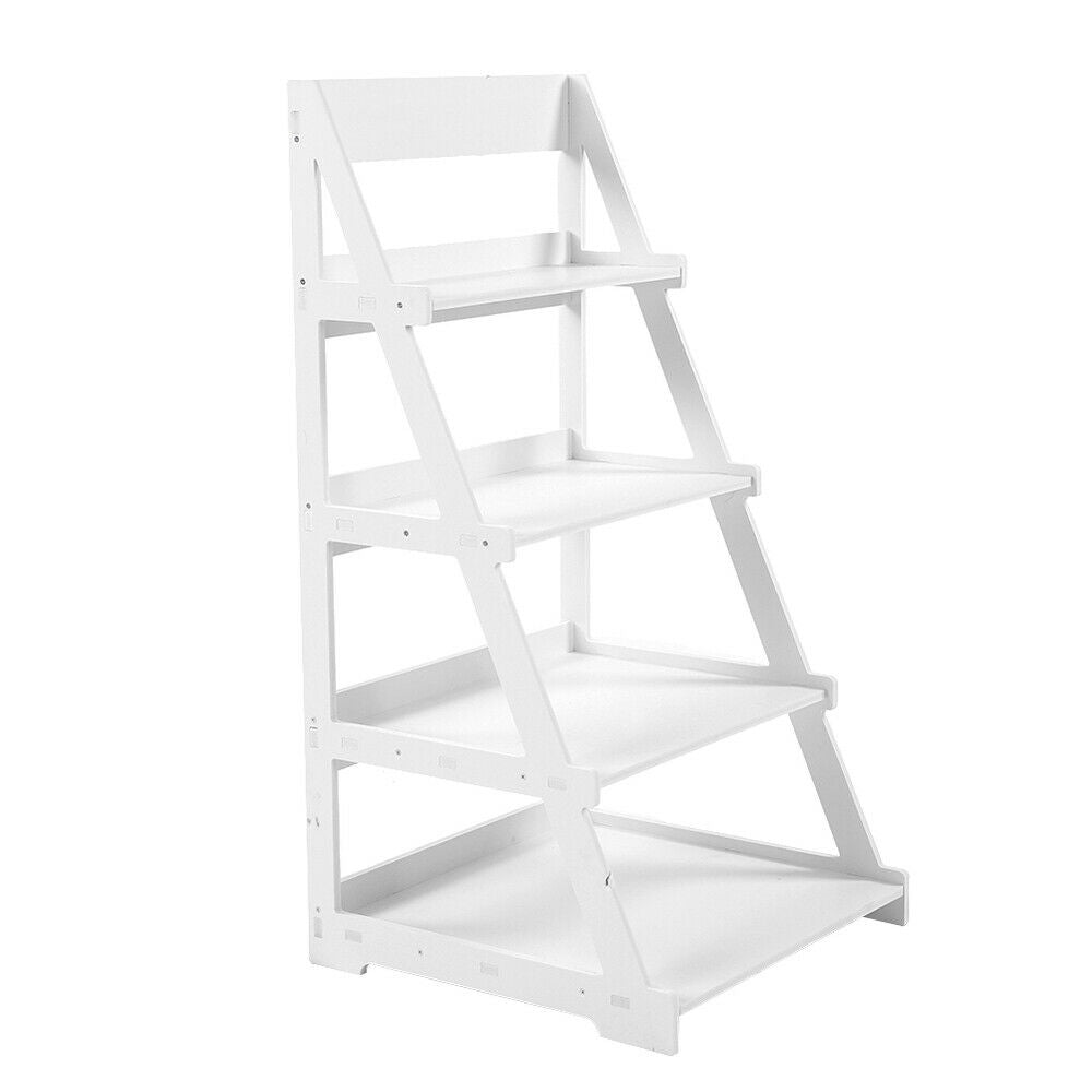 4 Tier Ladder Shelf Storage Shelving Unit Bookcase Rack Shelves Display Stand UK