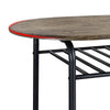Compact Dining Room Set, 3 Piece Kitchen Breakfast Bar Table with Storage Shelf