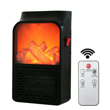 Mini Wall Heater Portable Plug In Electric Fan 900W Space Warmer with Remote