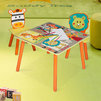 Kids Table Chair Set MDF Childrens Study Desk and Chairs Home Writing Reading