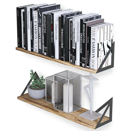 3pcs Floating Wooden Wall Mount Shelves Display Unit Shelf Set Book Storage