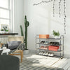 4-Tier Shoe Rack Metal Storage Shelves Hold up to 20 Pairs of Shoes Grey LSA14G