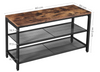 Industrial Shoe Bench Vintage Hallway Unit Rustic Metal Storage Tier Shelf Rack