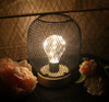 Battery Operated LED Desk Lamp Industrial Retro Light Up Bedside Lantern Home
