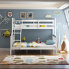 NOAH WHITE WOODEN TRIPLE SLEEPER BUNK BED SINGLE & DOUBLE