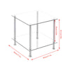 2 Tier Sofa Bed Side Table with Storage Shelf Square Glass Living Room Bedroom