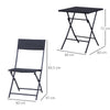 Outsunny 3PC Bistro Set Rattan Furniture Outdoor Garden Folding Chair Table