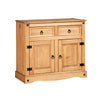 Corona Storage Cupboard Solid Pine 2 Drawer 2 Door Wooden Mexican Cabinet