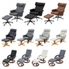 Executive Swivel Lounge Recliner Chair High Back &Footstool Armchair Padded Sofa