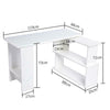White L-Shaped Computer Desk Corner PC Table w/ Shelves Workstation Home Office