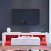 Modern TV Stand 2 Drawers Storage High Gloss Cabinet Sideboard RGB LED Light