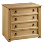 Corona Chest of Drawers Rustic 4 Drawer Mexican Solid Pine