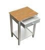 WHITE BEDSIDE TABLE CABINET STORAGE SHELF/DRAWER BEDROOM NIGHTSTAND NATURAL TOP