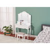 Wooden Dressing Table w/4 Mirror Stool Vanity Makeup Desk Stool Set White/Black