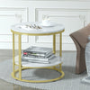 Thick Round Marble Coffee Table w/ Storage Living Rooms Bedrooms Entryway Decor