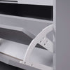 Grey Shoe Cupboard 3 Tier Pull Down Door 1 Drawer Storage Cabinet Shoe Tidy