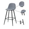 2x Grey Fabric Bar Stools Metal Leg Breakfast Pub Chair Kitchen Furniture Modern