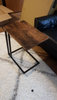 Industrial Side Table Vintage Sofa End On Wheels Stand Rustic Metal Coffee Unit
