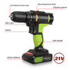 21V CORDLESS DRILL DRIVER SET 2 LI-ION BATTERY LED ELECTRIC SCREWDRIVER COMBI