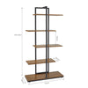 Mondeer Industrial Staggered layering 5 Shelf Storage Display Metal Bookcase