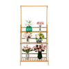 Foldable Bamboo Shelf Bookcase Shelving Unit Plant Stand Display Hanging Rod UK