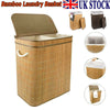 Bamboo Laundry Hamper Basket Home Wood Washing Clothes Storage Bin Stand Large
