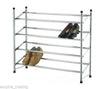 2/4 TIER EXTENDABLE CHROME FREE STANDING SHOE BOOT RACK STORAGE SHELF STAND