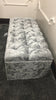LARGE SLATE GREY CRUSHED VELVET OTTOMAN, TOYS STORAGE FOOTSTOOL, BLANKET BOX.
