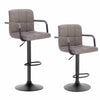 2x Bar Stools Bar Chairs Breakfast Stools for Kitchen Leather Adjustable Swivel