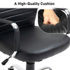 Executive Office Chair Swivel Ribbed High Back Leather Chair Computer Desk Chair