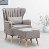 Wing Back Upholstered Armchair Relax Single Lazy Sofa Lounge Chair W/Footstool