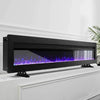 Electric 40 50 60" Insert/Wall Mounted Fireplace LED Flame Crystal Fire Heater