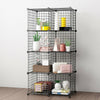 6/8 Cube Wire Grid Storage Shelf Rack DIY Bookcase Display Cabinet Shelving Unit