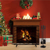 5 Pcs Fireplace Tool Set Black Fireside Companion Set Poker Brush Shovel Tong