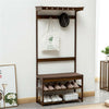 Wooden Clothes Rail Garment Hanging DIsplay Stand Shelves Freestanding Bedrorom