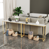 120cm Marble Slim Narrow Hallway Console Table Hall Dining Table Gold Metal Legs