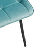 Set of 2 Velvet Dining Chairs Soft Padded Seat Metal Legs Modern Office Kitchen